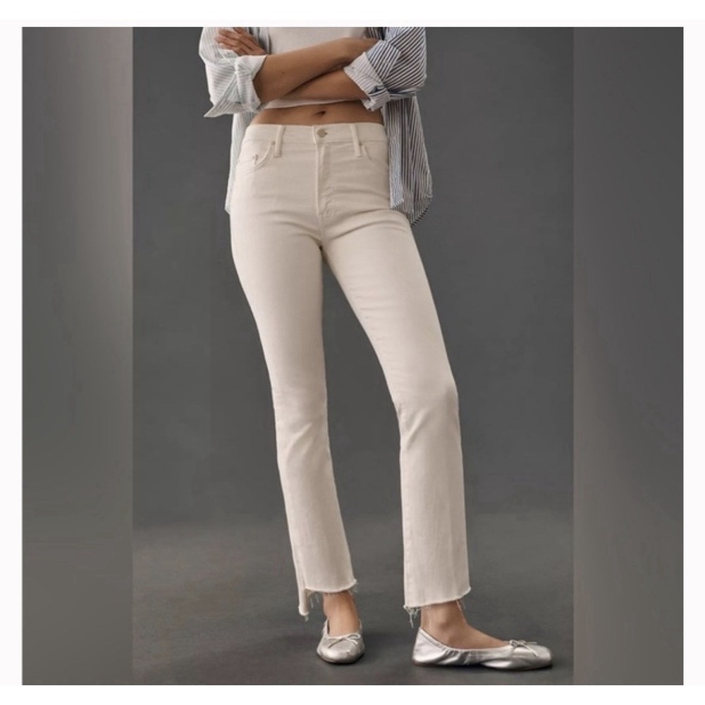 Mother The Insider Crop Step Fray in Cream Puff Sz‎ 24